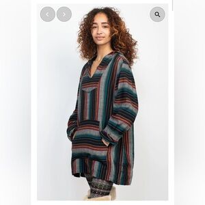 Lakhays Unisex Stripe Baja Hoodie Made in Nepal Size Medium